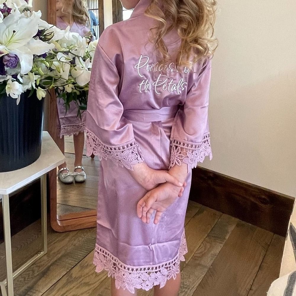 Light Purple Lavender Flower Girl Robe